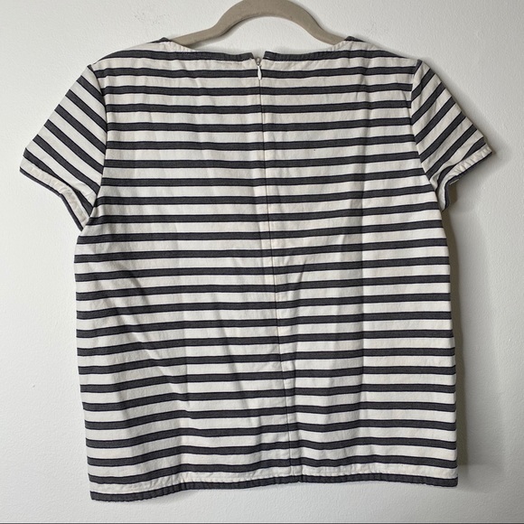 Theory striped 100% cotton cap sleeve top - Picture 4 of 6